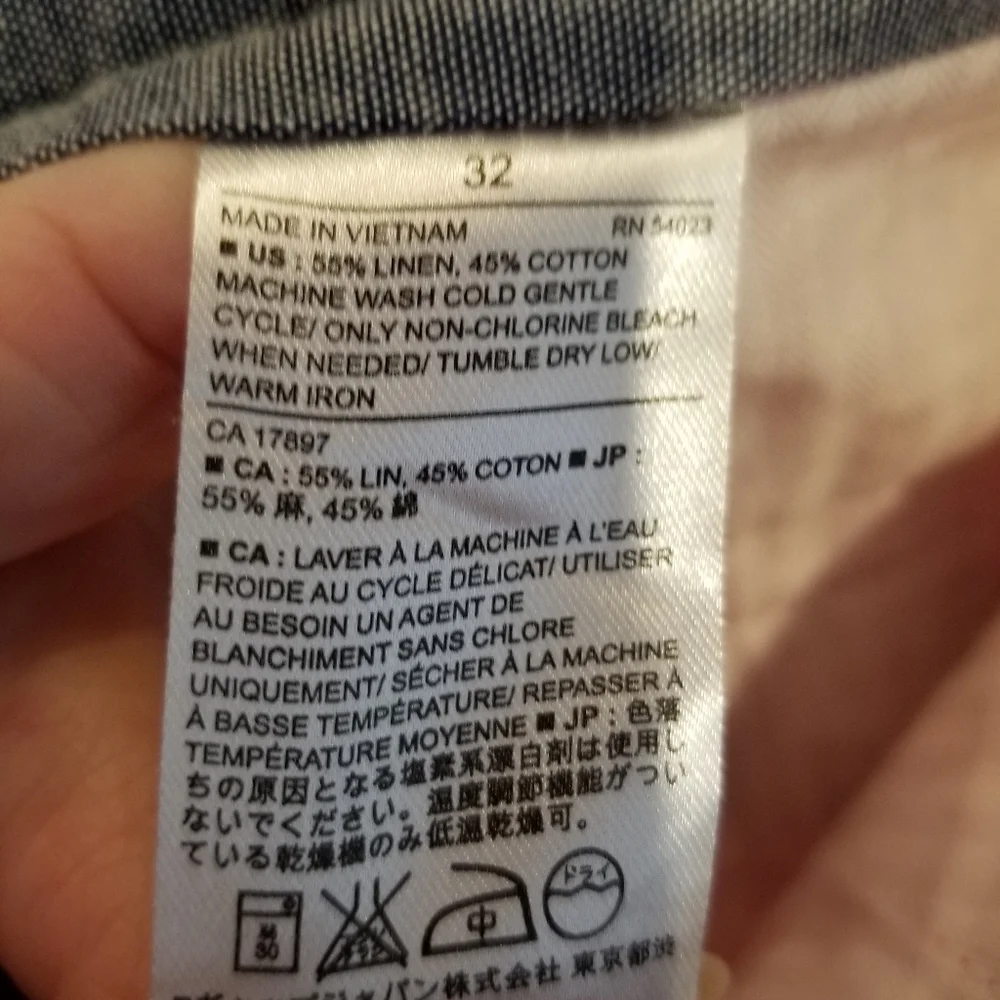 Banana Republic Shorts Men's 32 Linen Cotton Coral Orange Flat Front Casual - Picture 7 of 7